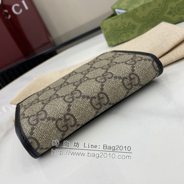 Gucci專櫃古馳最新款Emblem系列飾包帶卡片夾零錢包 jh2407型號：821804